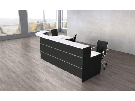 kerkmann Grand comptoir en L BARI, espace conseil anthracite
