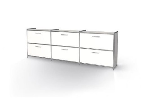 kerkmann Bahut ARTLINE, 2 hauteurs de classeur, blanc