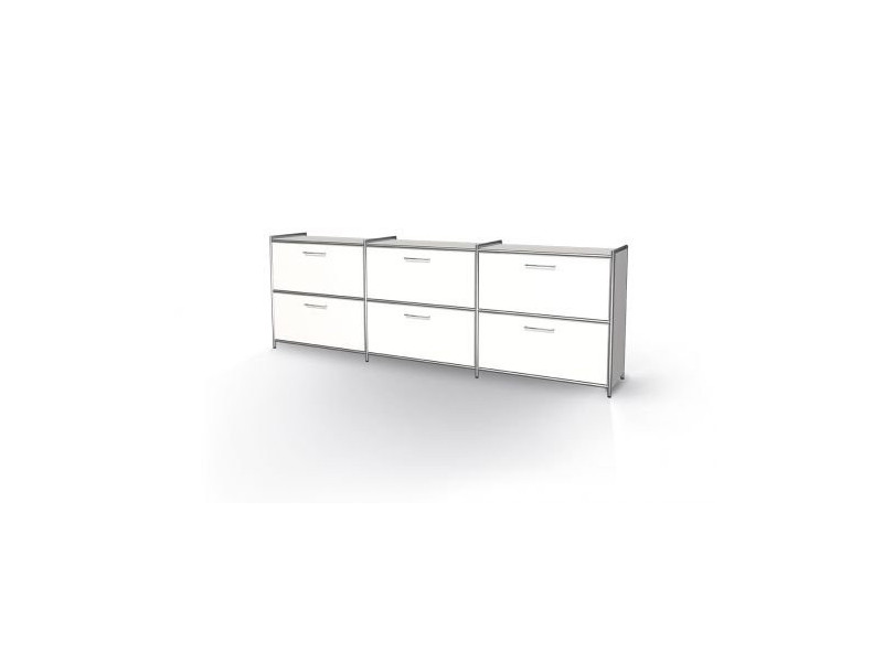 kerkmann Bahut ARTLINE, 2 hauteurs de classeur, blanc