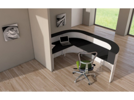kerkmann Comptoir en L Cento 6, blanc anthracite