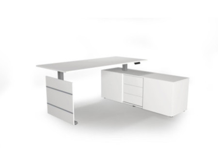kerkmann Poste de travail complet Move 3 tube, blanc