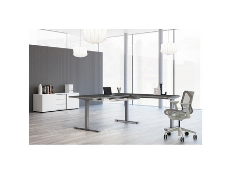 kerkmann Table de bureau assis-debout Move 3 Premium, gris