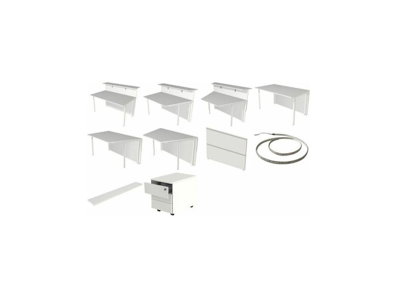 kerkmann Comptoir de base Atlantis 3, blanc/graphite