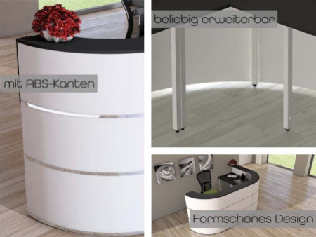 kerkmann Table annexe pour comptoir Cento, blanc/anthracite