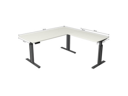 kerkmann Table de bureau assis-debout Move 3 elegant, blanc