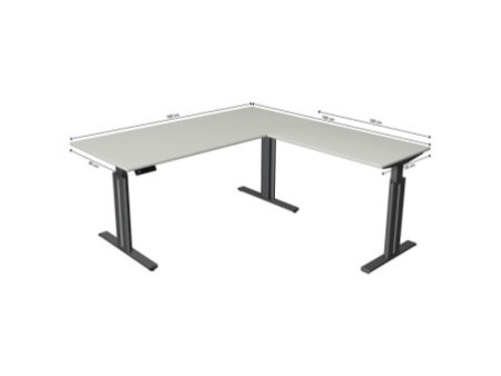 kerkmann Table de bureau assis-debout Move 3 elegant, gris