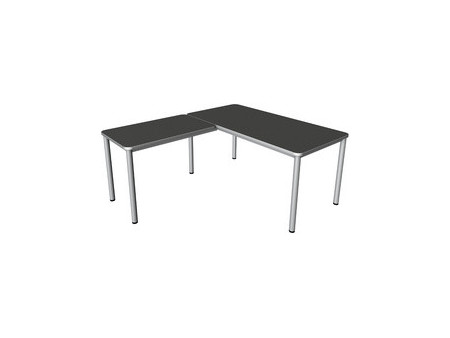 kerkmann Bureau PRIME avec extension, (L)1.800 mm, gris