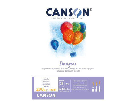 CANSON Bloc à dessin Imagine, format A1, 200 g/m2
