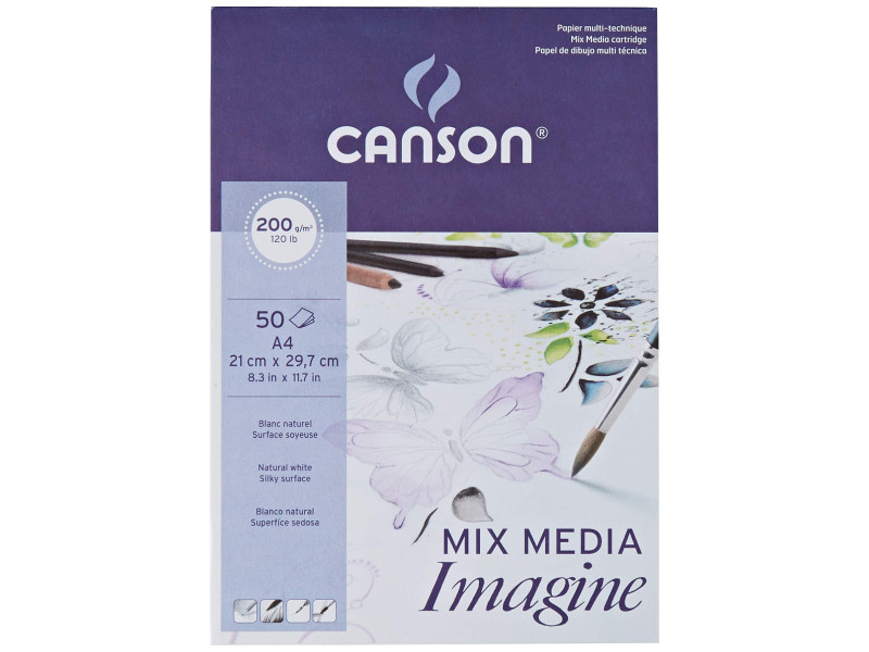 CANSON Bloc à dessin Imagine, format A4, 200 g/m2