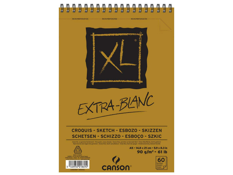 CANSON Bloc croquis et études 'XL EXTRA BLANC', A5