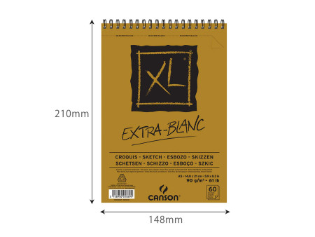 CANSON Bloc croquis et études 'XL EXTRA BLANC', A5