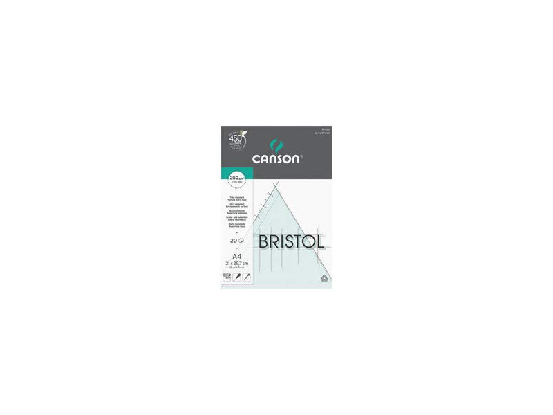 CANSON Bloc Illustration Bristol, A4, 250 g/m2, blanc