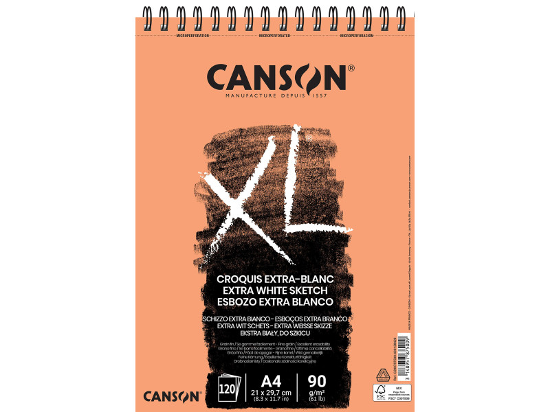 CANSON Bloc croquis et études 'XL EXTRA BLANC', A4