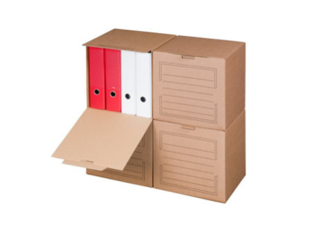 smartboxpro Conteneur d'archives, couvercle frontal, marron