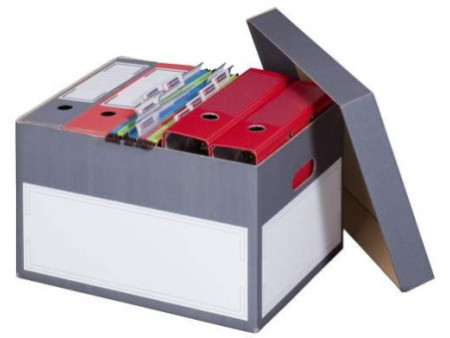 smartboxpro Boîte d'archives/transport S, à couvercle, gris