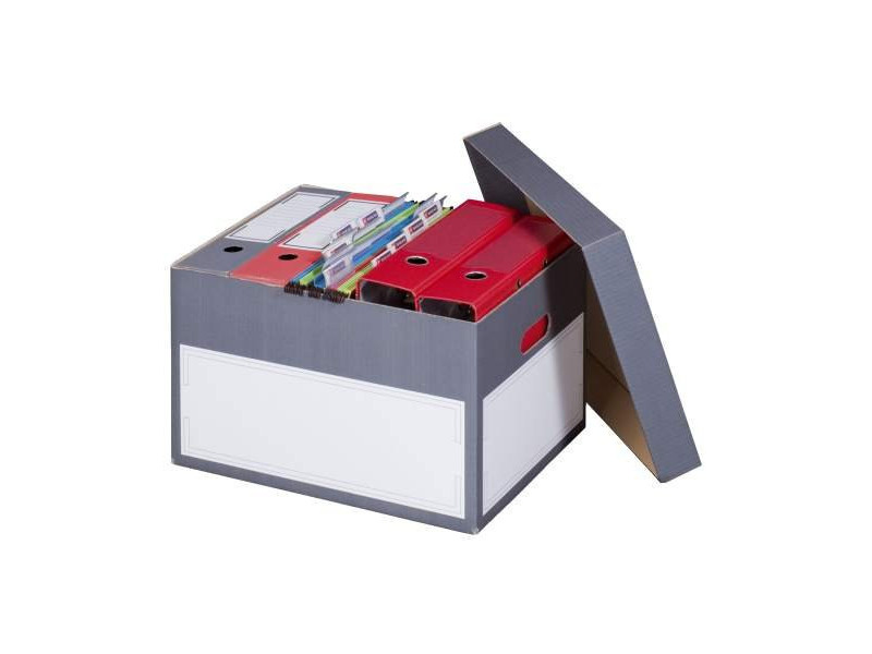smartboxpro Boîte d'archives/transport S, à couvercle, gris