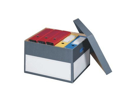 smartboxpro Boîte d'archives/transport L, à couvercle, gris