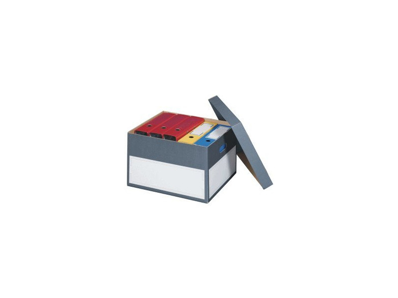 smartboxpro Boîte d'archives/transport L, à couvercle, gris