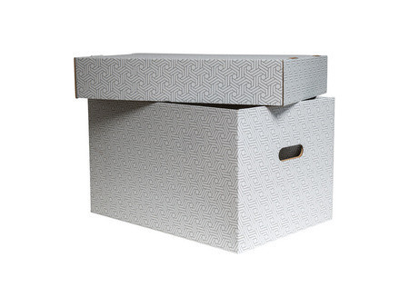 SMARTBOXPRO Boîte de rangement, petit, set de 3, blanc/gris