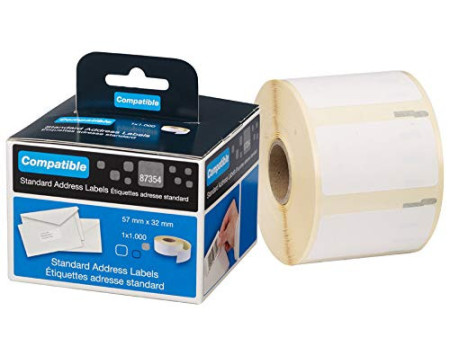 rillstab Rouleau d'étiquettes, 57 x 32 mm, permanent, blanc
