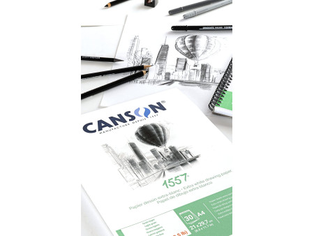 CANSON Bloc papier dessin '1557', A3, 180 g/m2, 30 feuilles