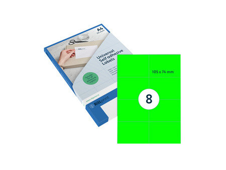 rillprint Étiquette fluorescente, 210 x 148 mm, vert