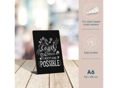 EUROPEL Ardoise de table L-Standard, A6, noir