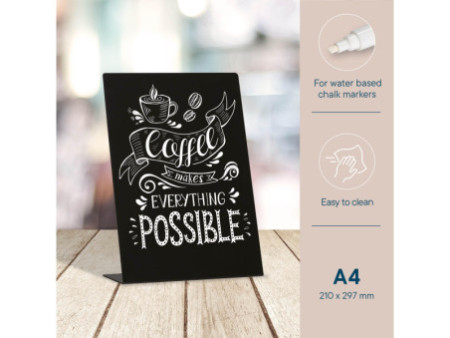 EUROPEL Ardoise de table L-Standard, A4, noir
