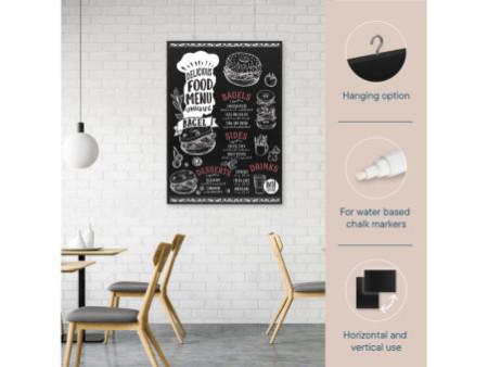 EUROPEL Ardoise sans cadre, 500 x 700 mm, noir