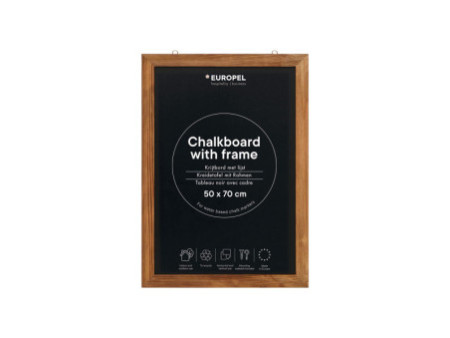 EUROPEL Ardoise avec cadre en bois, 500 x 700 mm, naturel