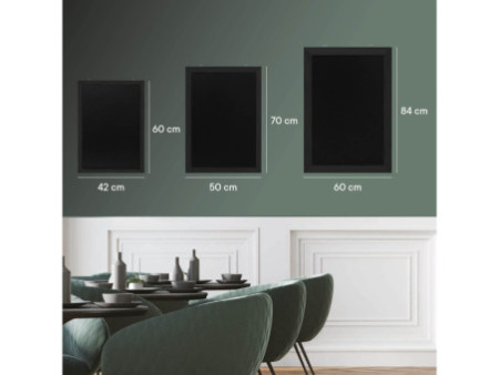 EUROPEL Ardoise avec cadre en bois, 500 x 700 mm, noir
