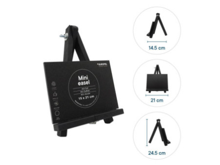 EUROPEL Ardoise de table mini avec chevalet, noir