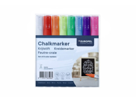 EUROPEL Marqueur craie 3 mm, étui de 8, assorti