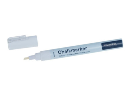 EUROPEL Marqueur craie 3 mm, blister de 1, blanc