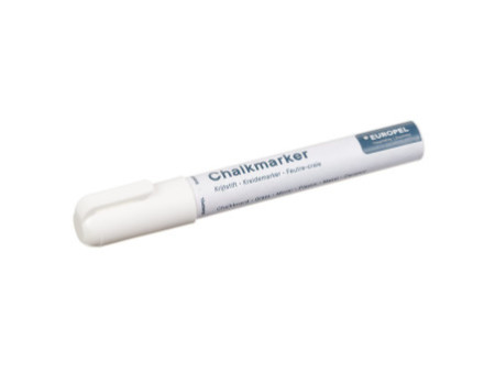 EUROPEL Marqueur craie 6 mm, étui de 8, blanc