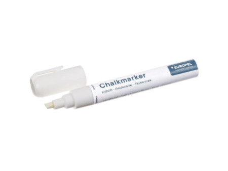 EUROPEL Marqueur craie 6 mm, étui de 8, blanc