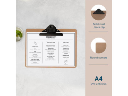 EUROPEL Porte-menu à pince, A4 paysage, naturel