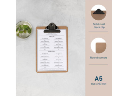 EUROPEL Porte-menu à pince, A5, naturel