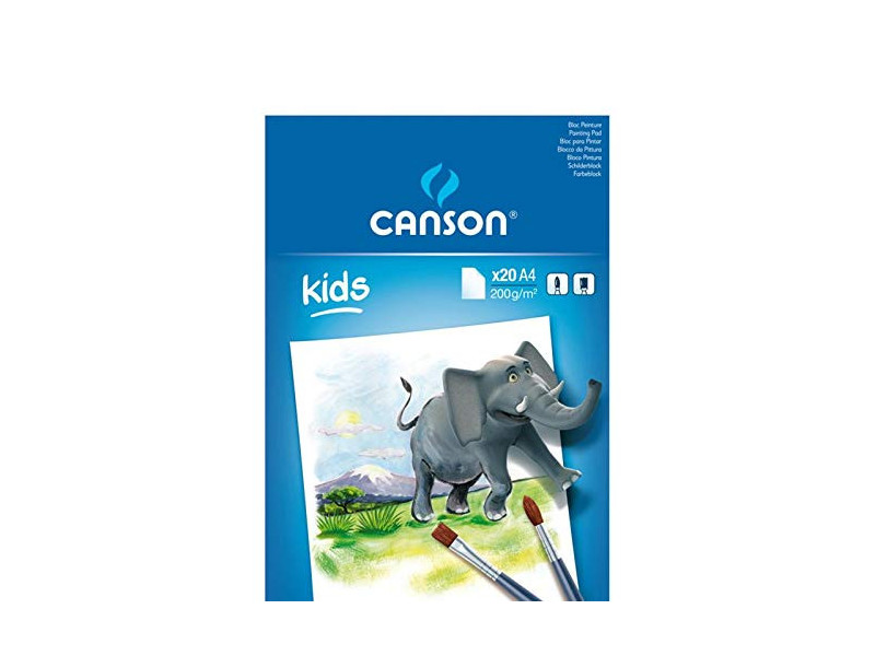 CANSON Bloc de papier pour la peinture Kids, A4, 200 g/m2