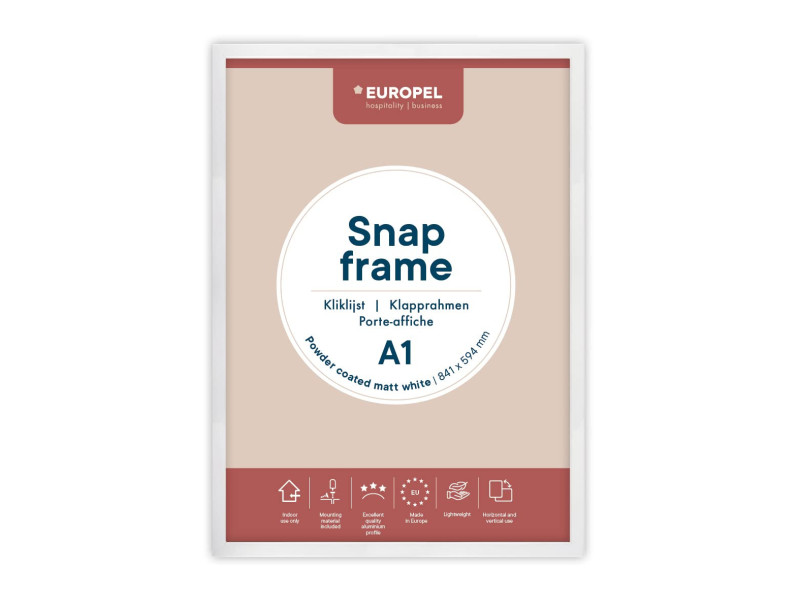 EUROPEL Cadre porte-affiche premium+, A1, blanc