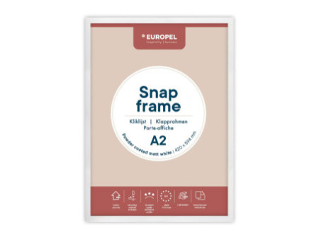 EUROPEL Cadre porte-affiche premium+, A2, blanc