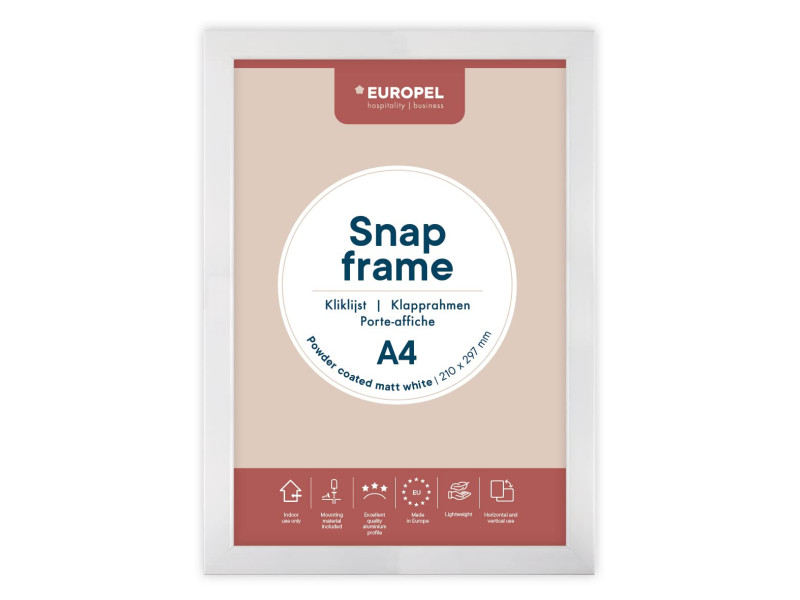 EUROPEL Cadre porte-affiche premium+, A4, blanc