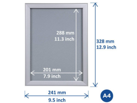 EUROPEL Cadre porte-affiche premium, A4, 20 mm, argent