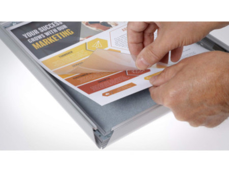 EUROPEL Cadre porte-affiche premium, A4, 20 mm, argent
