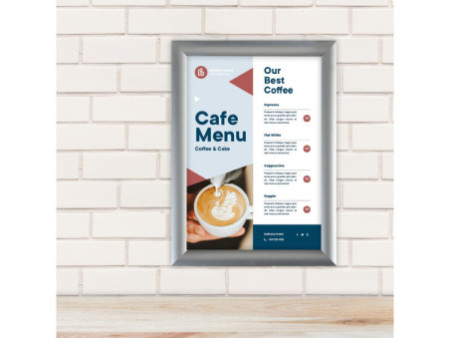 EUROPEL Cadre porte-affiche premium, A4, 25 mm, argent
