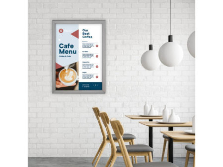 EUROPEL Cadre porte-affiche premium, A3, 20 mm, argent