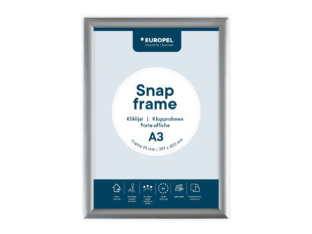 EUROPEL Cadre porte-affiche premium, A3, 25 mm, argent