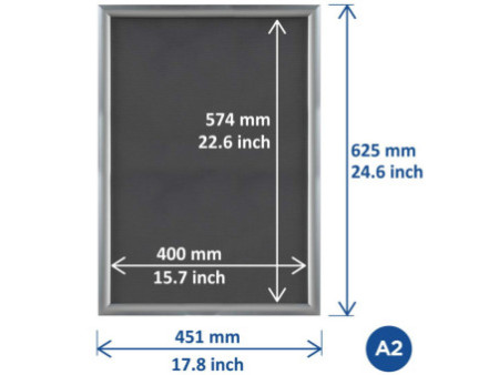 EUROPEL Cadre porte-affiche premium, A2, 25 mm, argent