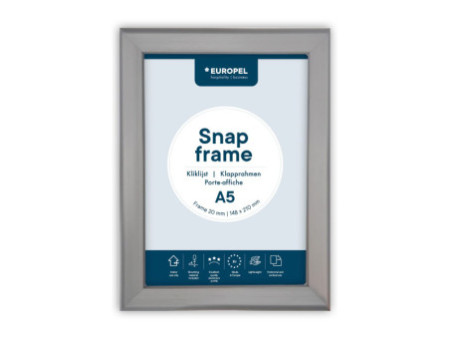 EUROPEL Cadre porte-affiche premium, A5, 20 mm, argent