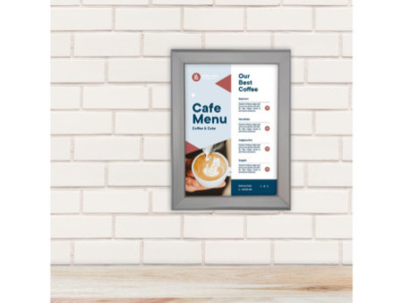 EUROPEL Cadre porte-affiche premium, A5, 20 mm, argent